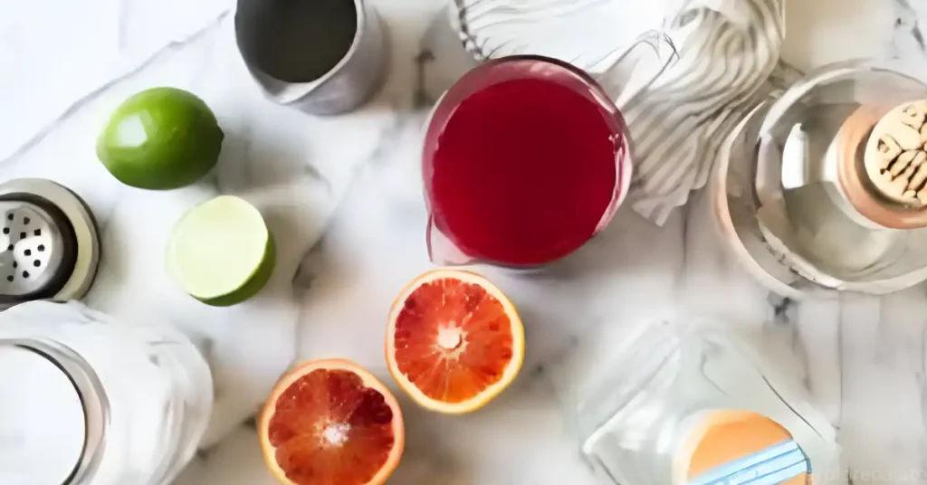 Ingredients in this blood orange margarita