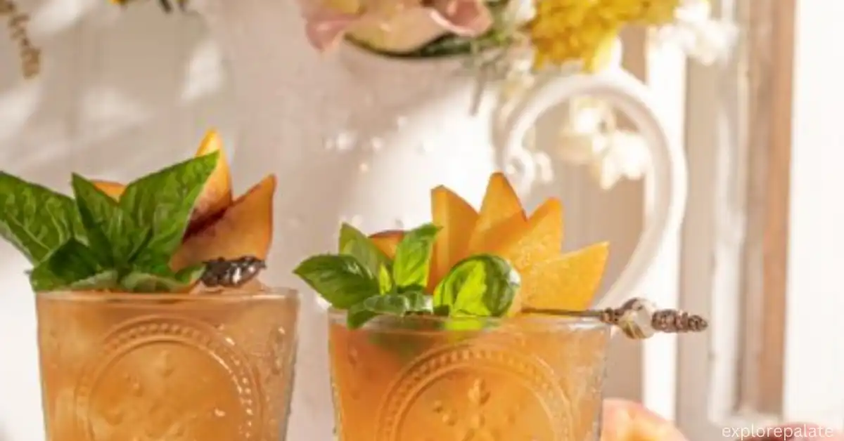 Peach Bourbon Basil Smash