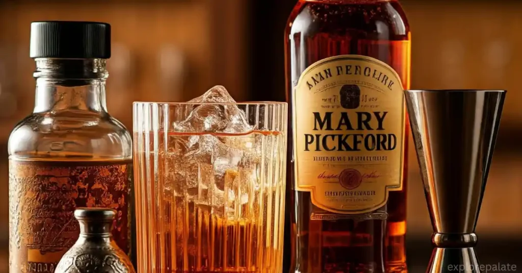 ingredients for a MARY PICKFORD cocktail